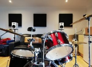 Drum kit in studio