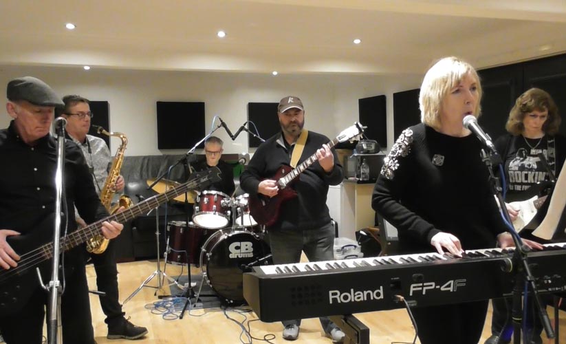 Band in the studio